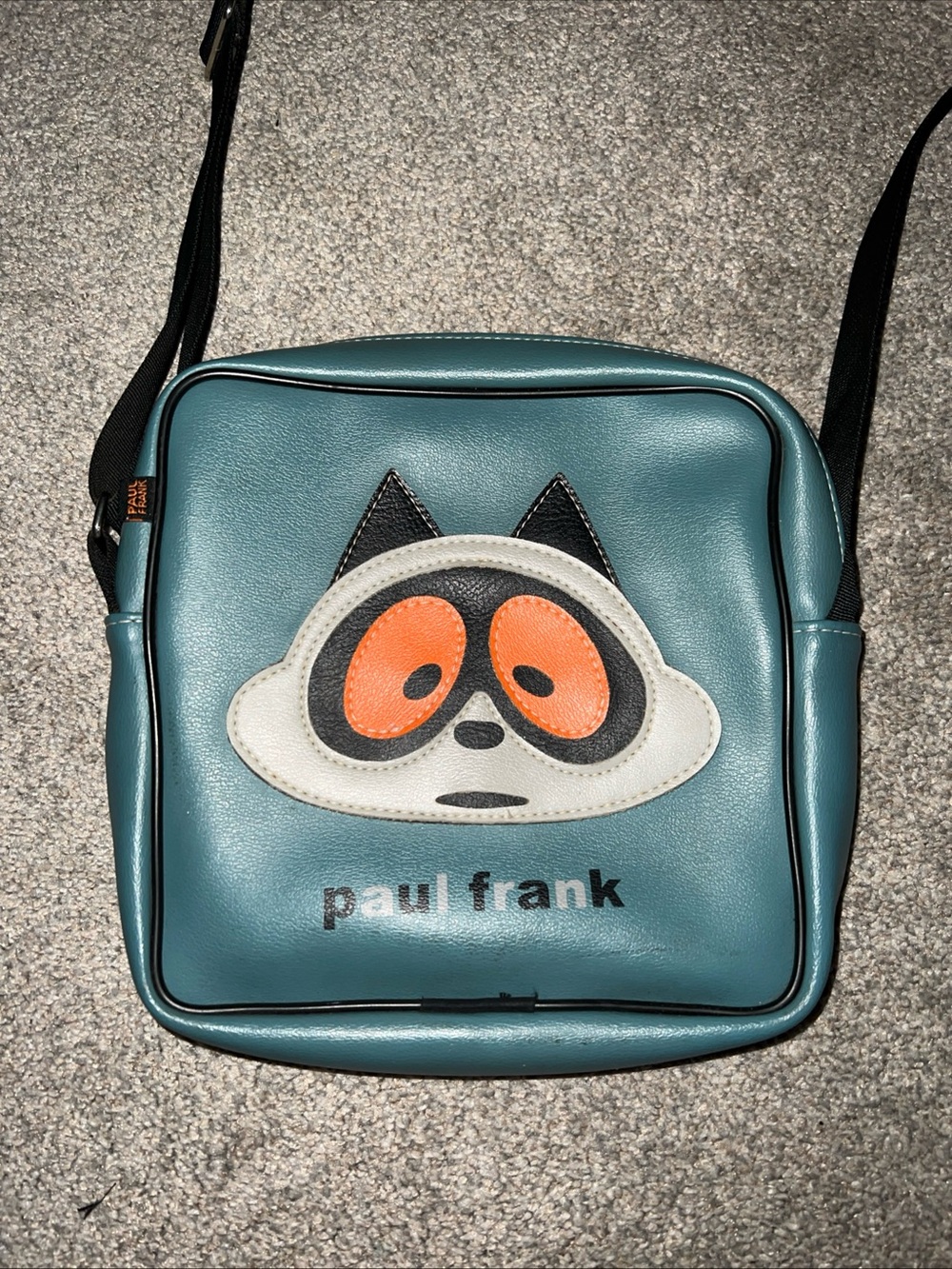 RARE Vintage Y2K Paul Frank Blue Shoulder Bag Crossbody Purse Raccoon Pufak USA